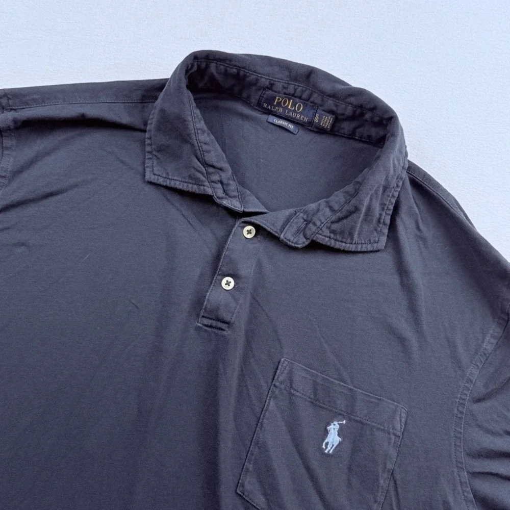 Polo Ralph Lauren Polo Shirt Mens XL Navy Blue Classic Fit Quiet Luxury Nautical